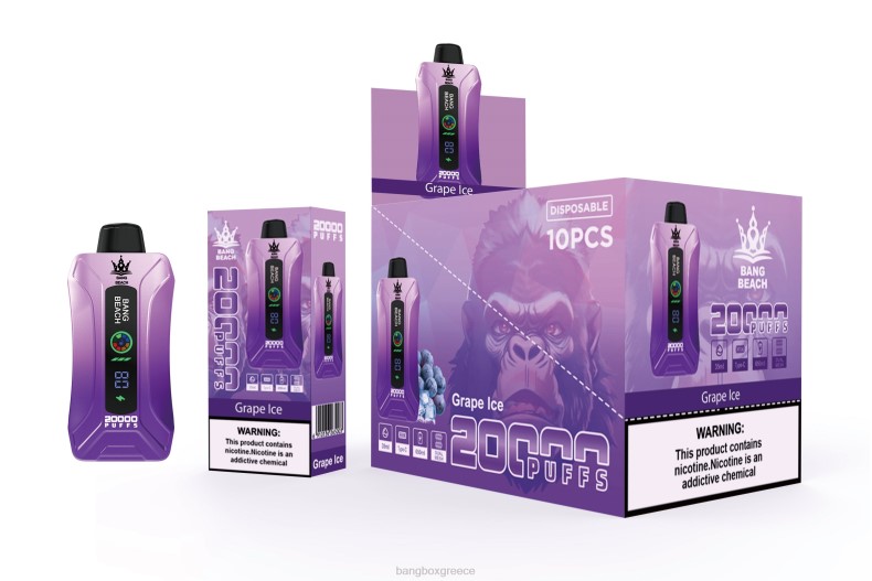 Bang Box Vape - Bang Beach Έξυπνη οθόνη ατμού 20000 ρουφηξιών πάγος σταφυλιού ZB0410