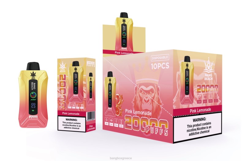 Bang Box Vape - Bang Beach Έξυπνη οθόνη ατμού 20000 ρουφηξιών ροζ λεμονάδα ZB044