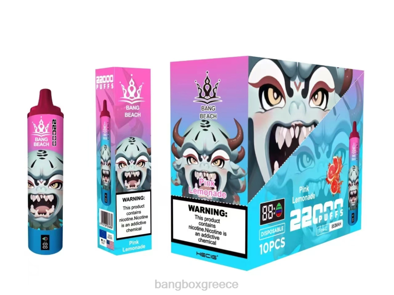 Bang Box Θεσσαλονικη - Bang Beach Έξυπνη οθόνη 22000 ρουφηξιών ροζ λεμονάδα ZB0415