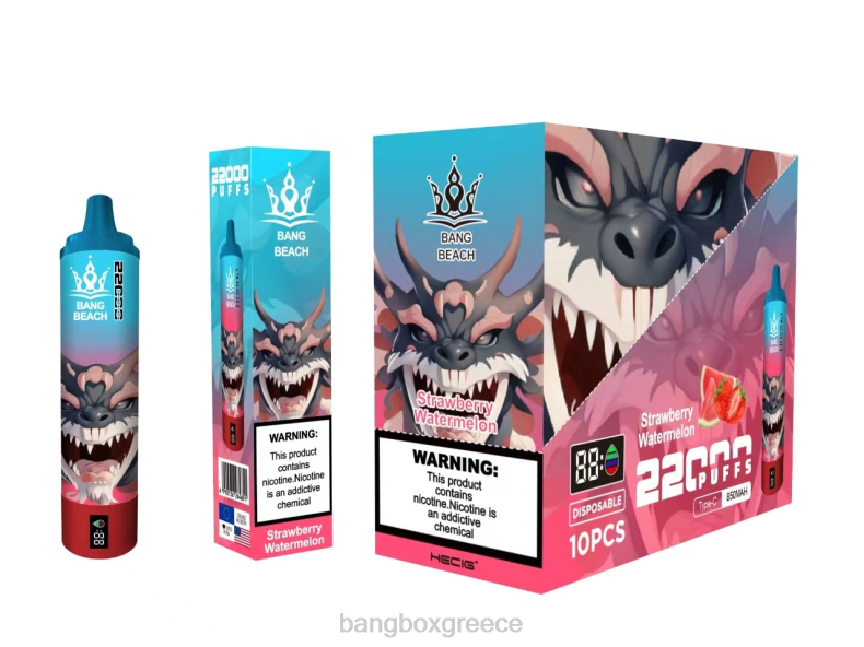 Bang Box Vapes - Bang Beach Έξυπνη οθόνη 22000 ρουφηξιών καρπούζι φράουλα ZB0423