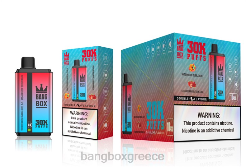 Bang Box Αθήνα - Bang Box 30000 ρουφηξιές διπλές γεύσεις τσιχλόφουσκα καρπούζι & καρπούζι φράουλα ZB0468
