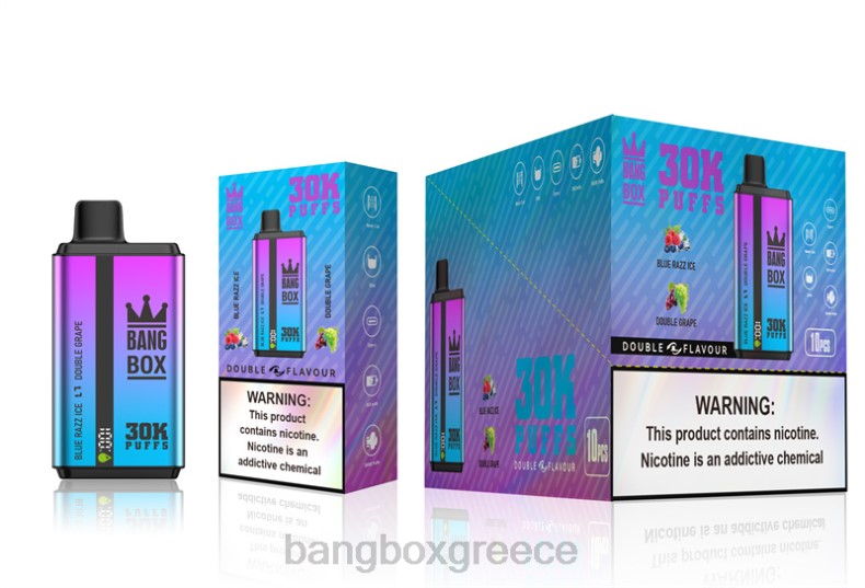 Bang Box Price - Bang Box 30000 ρουφηξιές διπλές γεύσεις μπλε πάγος razz & διπλό σταφύλι ZB0472
