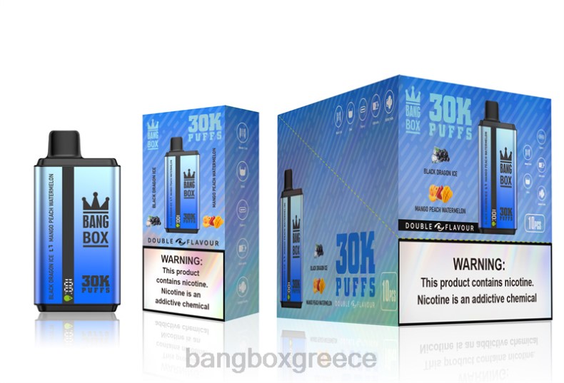 Bang Box Vapes - Bang Box 30000 ρουφηξιές διπλές γεύσεις black dragon ice & mango peach καρπούζι ZB0471