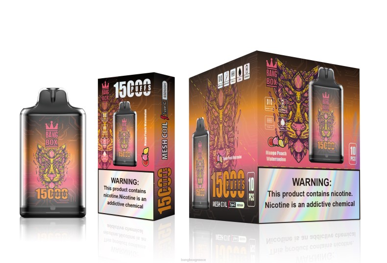 Bang Box Vapes - Bang Box s1-15000 ρουφηξιές μάνγκο ροδάκινο καρπούζι ZB04107
